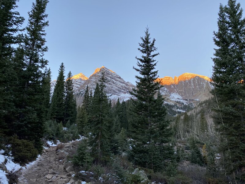 Sunrise on the Bells ascending to Buckskin Pass.