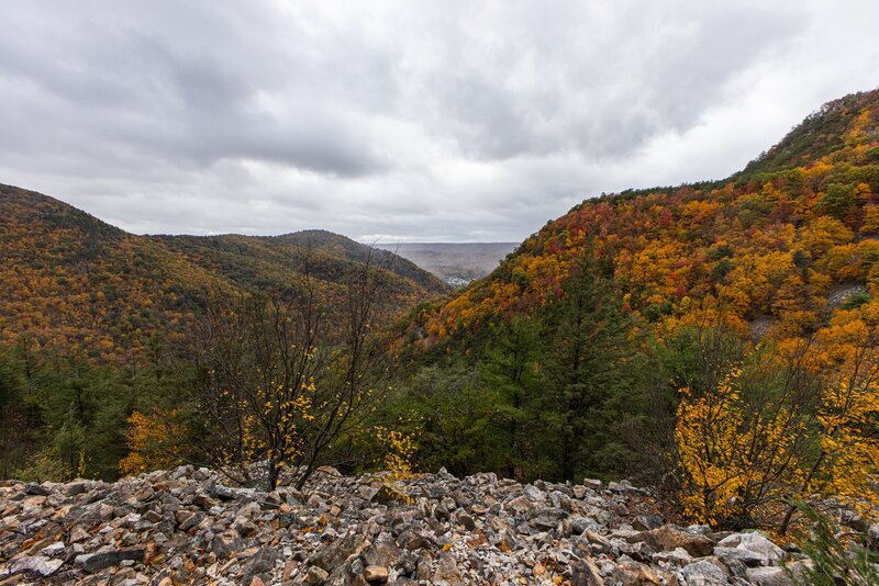 View from the stone strewn precipice.