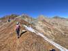 Walking the ridge towards the summit.