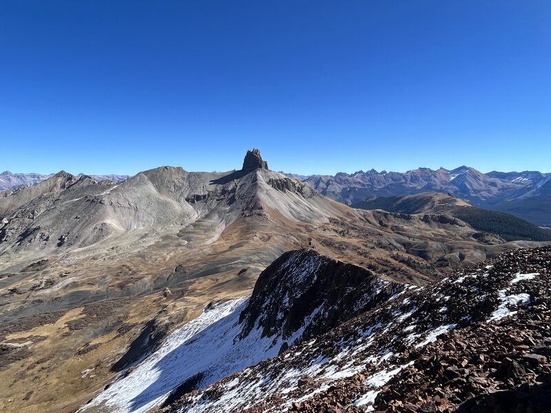 Looking at Lizard Head from the Cross Mountain ridge.