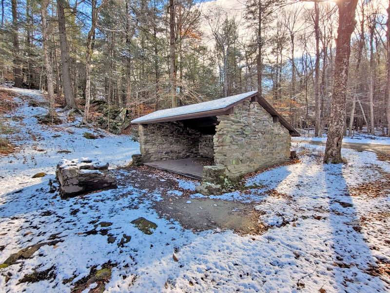 The Moody Spring Shelter has held up pretty well over the years, but it is directly accessible by a roadway, which could be disconcerting if some local partiers should show up in the middle of the night.