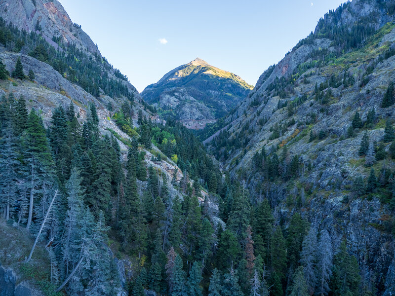 Views up the Uncompahgre River Valley.