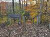 A set of stairs await at the end of the trail that ends at the cemetery. To get back to your car, retrace your steps.