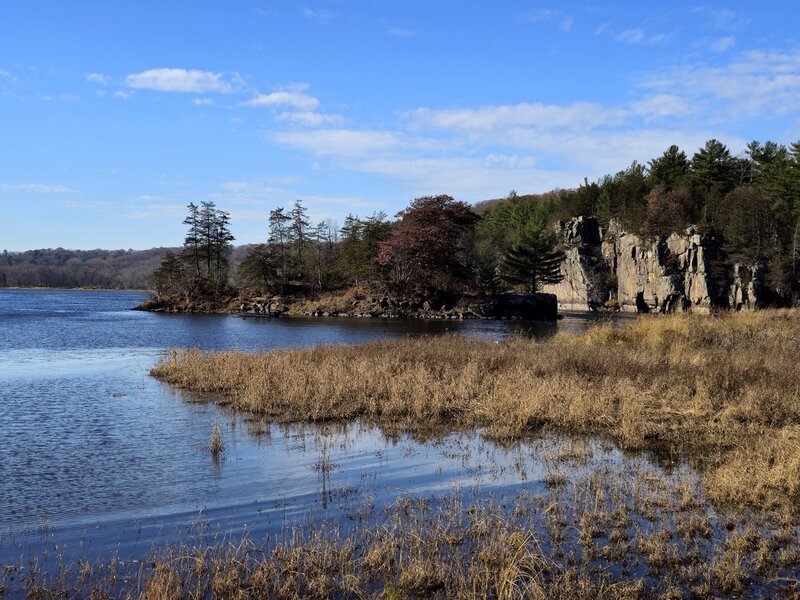 Cliffs on the St. Croix and Rock Island from the end of the peninsula.