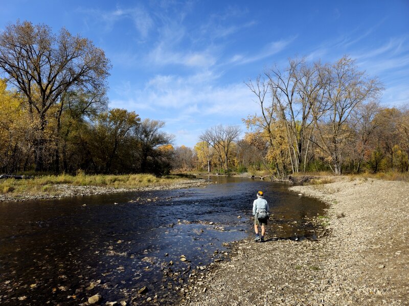 The small beach on the Straight River.