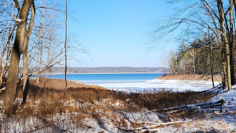 Patoka Lake Cove near Trail 3 in winter.