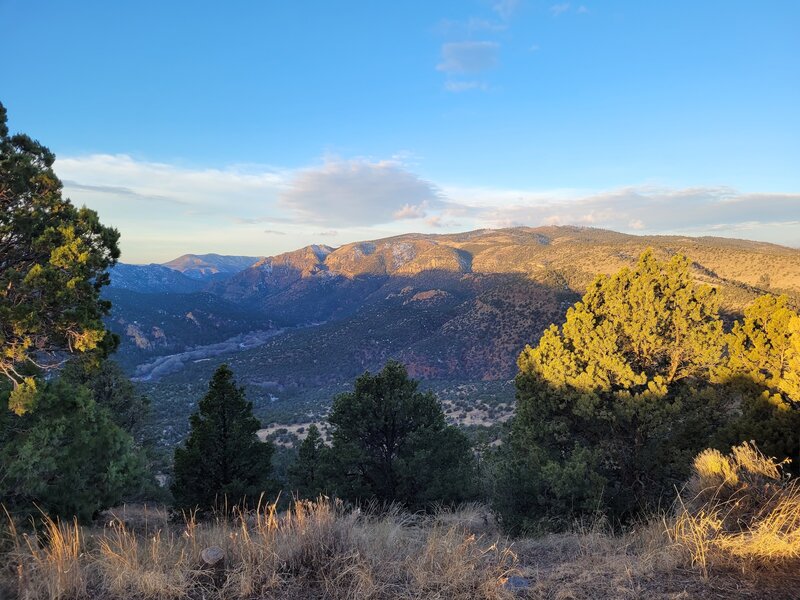 Beauitful light looking into the Gila River Canyon from the steep hike down along the Alum Camp Trail.