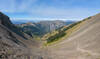 Looking down a drainage between Obstruction Peak and Elk Mountain.