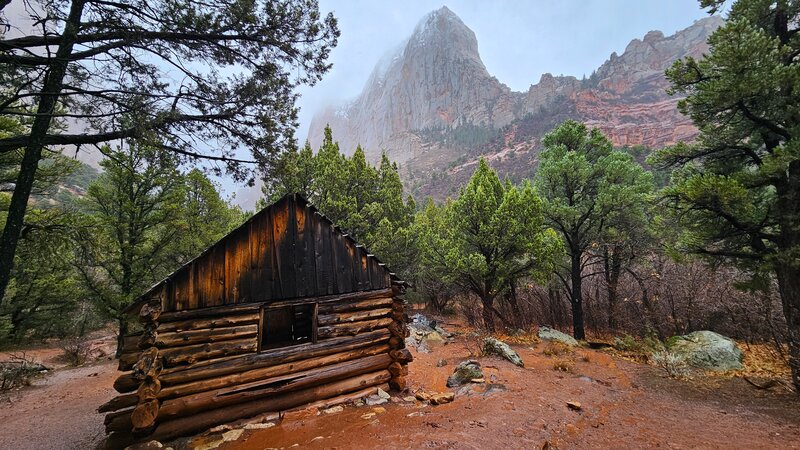 View from Larson Cabin on a rainy day.