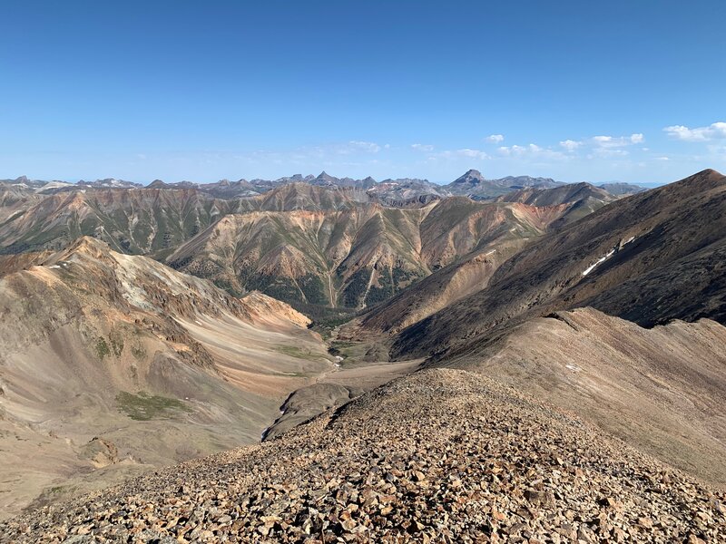 Looking north from the saddle between Red Cloud and Sunshine.