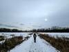 Crossing the causeway in the dead of winter.