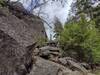 Approaching the top of the rocky highpoint.