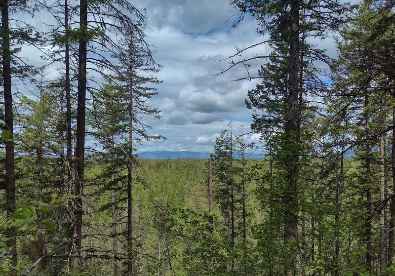 Distant mountains emerge to the west as one climbs the rocky highpoint.