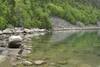 The trail arrives at Valley Cove, part of Sommes Sound, where nice views of the shore and sound can be enjoyed.