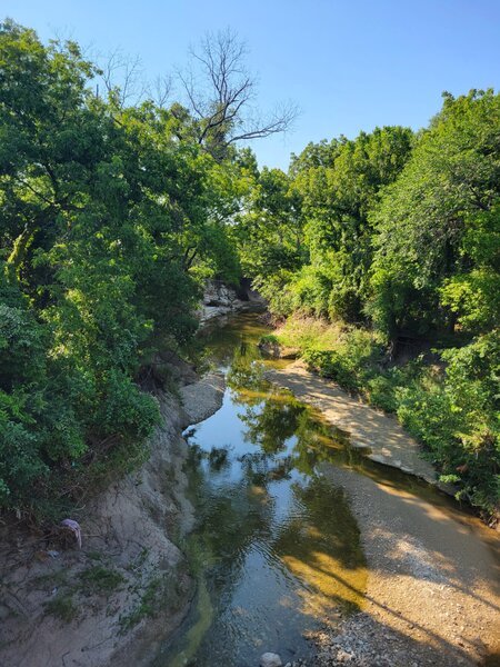 View of Spring Creek from the N. Garland Ave. bridge.