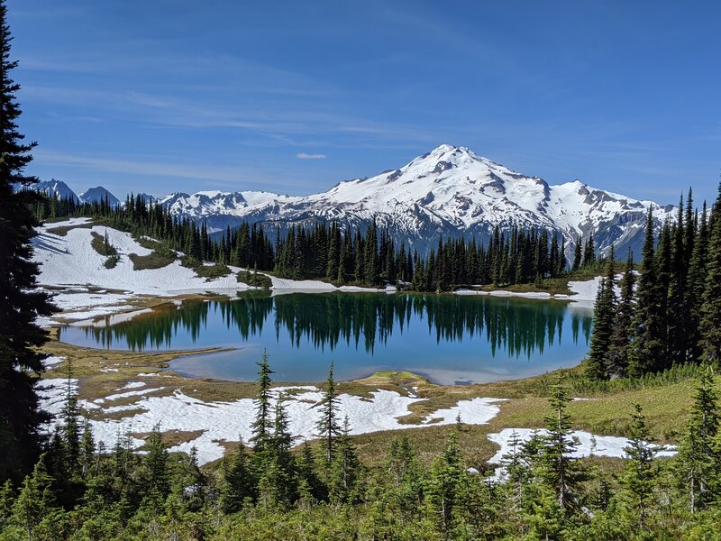 Glacier Peak over Image Lake (photo by Nathan Anderson).