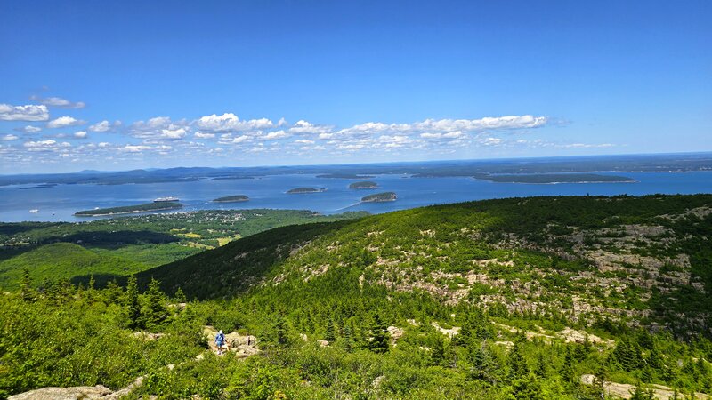 View from the trail up the east side Cadillac Mountain.