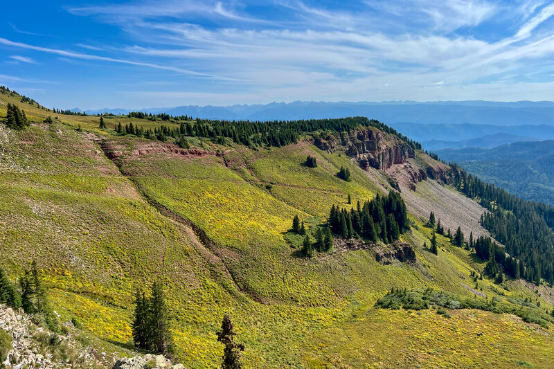 View from the top of Kennebec Pass.