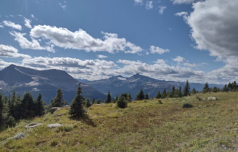 Adventist Peak, 7.878 ft. (left), and Mount Pauline, 8,704 ft. (center) are seen looking southwest from high on Big Shale Hill.