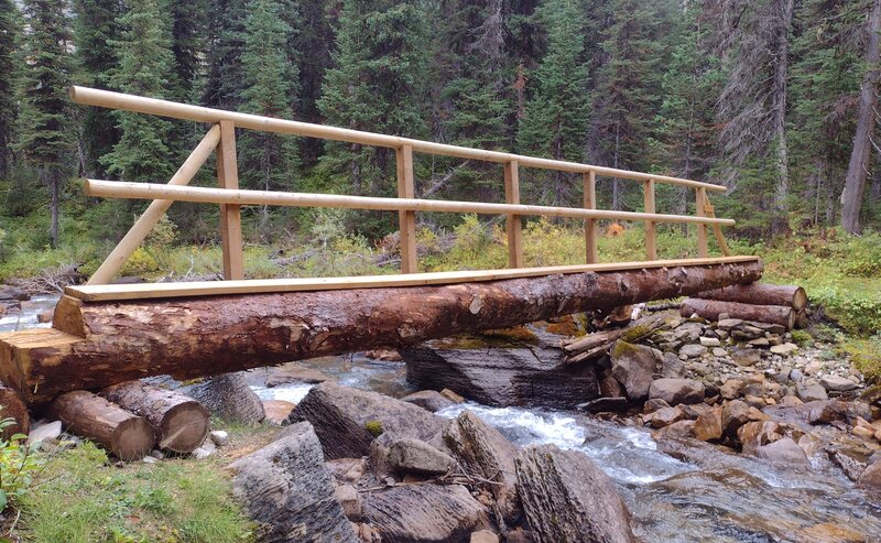 Cecilia Creek and its bridge. From here, Cecilia Creek flows into nearby Cecilia Lake.