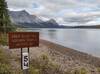 The Great Divide Trail (GDT) ends at Kakwa Lake, on the 54th parallel. Mt. St. Andrews, 8,550 ft., rises above Kakwa Lake's east shore.