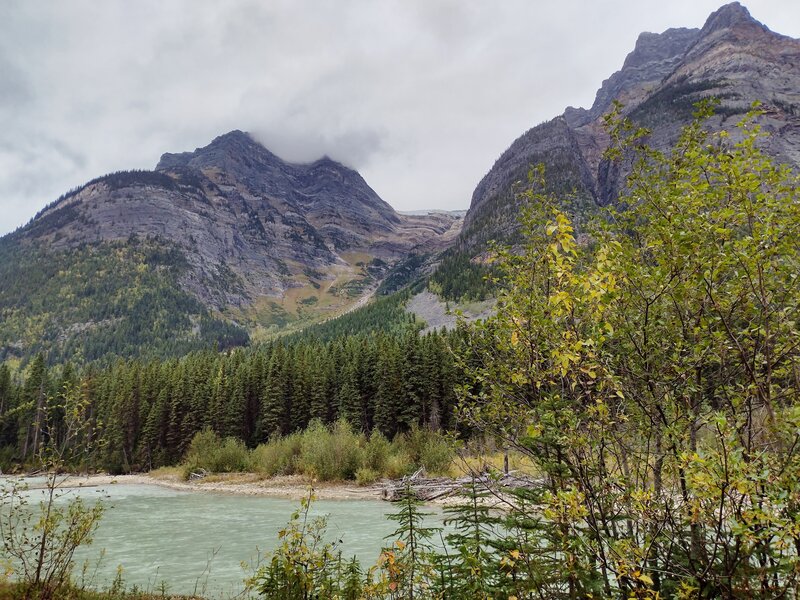 The McGregor River and nearby unnamed, rugged peaks.