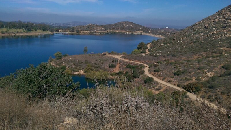 Lake Poway from the hike up Mount Woodson Trail to Potato Chip Rock