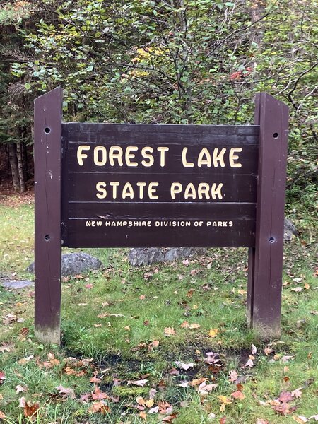 Forest Lake State Park sign.