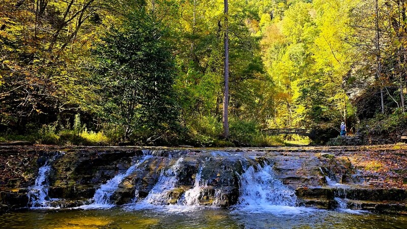 A waterfall in Robert H. Treman State Park.