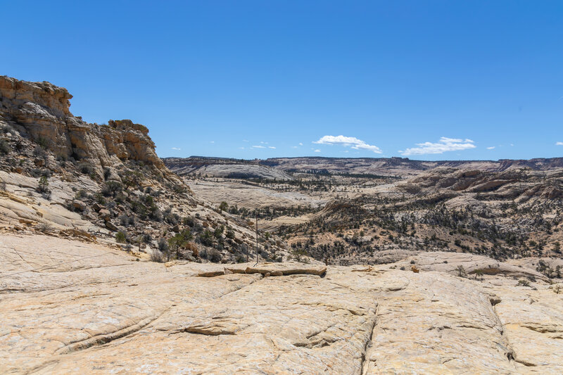 A steep slickrock descent.