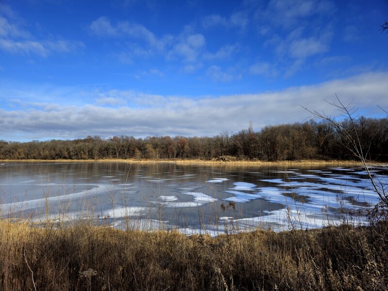 Hyland Lake in winter.