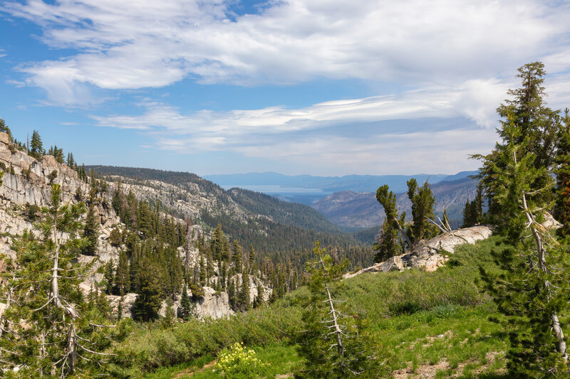 Far reaching views towards Lake Tahoe.