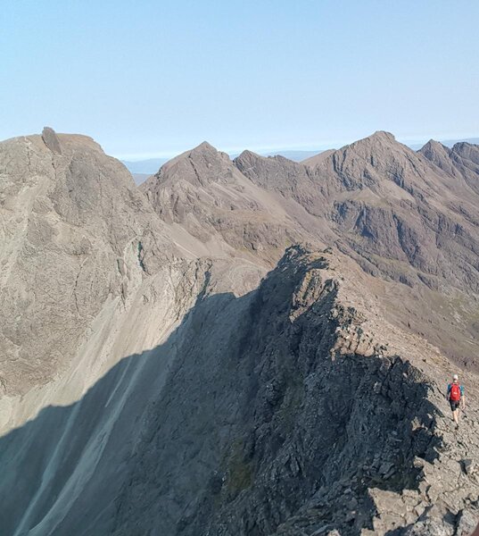 High up on the ridge.