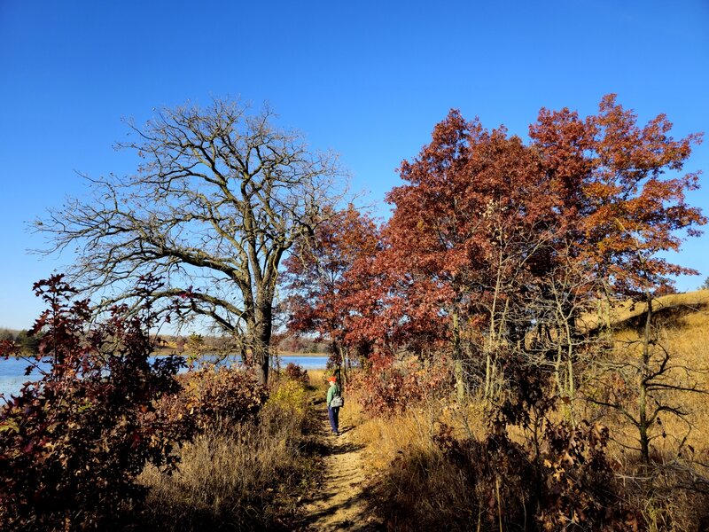 On the spur trail to Prairie Lake in early fall.