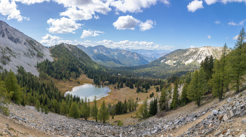 Boiling Lake from Horsehead Pass.