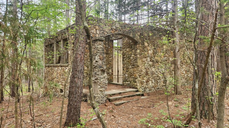 Stone structure on Council Bluff Loop Trail.