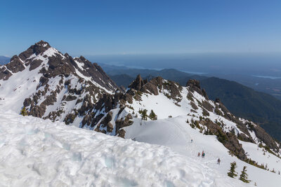 The ascent via the winter route.