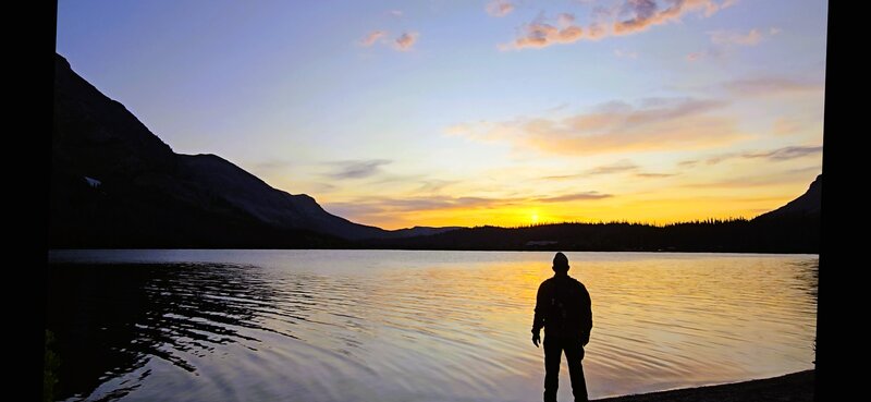Sunrise from Paradise Point, Two Medicine Lake.