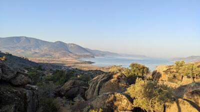 The view of Lake Bafa from a region home to Neolithic rock paintings, as well as ancient churches and monasteries.