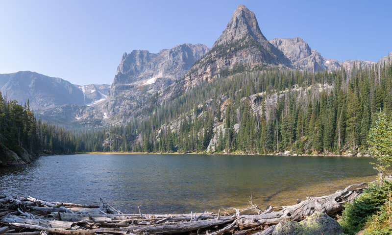 Little Matterhorn prominently looming over Odessa Lake.