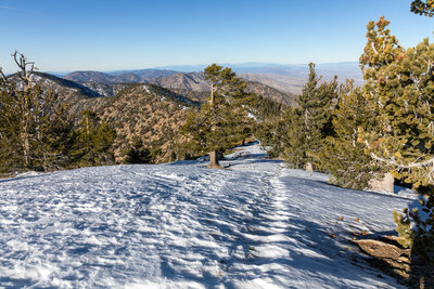 Descending from Mount Baden-Powell to Mount Burnham.