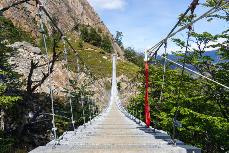 The first suspension bridge