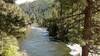The Selway River winds through the rocky outcrops of its valley.  Seen looking upstream from the Selway River Trail.