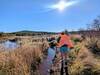 Some muddy areas, but most of the trail is dry and hikeable (or even runnable).