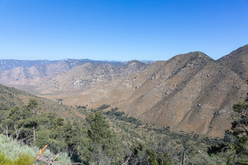 Canebrake Road switchbacks in the distance.