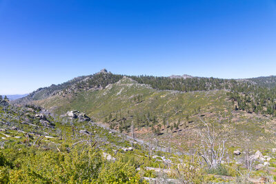 Bushwhacking up Haiwee Trail and looking back.