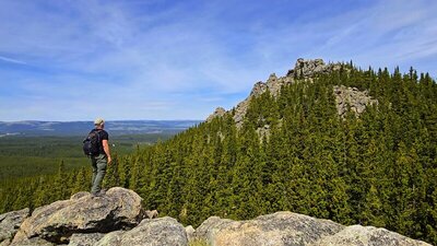 Looking at Black Mountain Lookout.