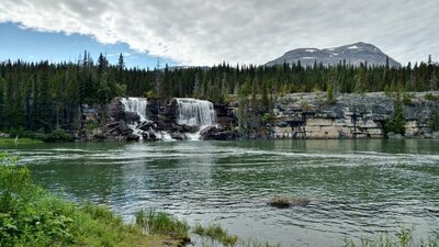 Shire Falls is seen from Cascades trail camp.