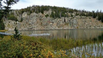 Rainbow Lake. A nice place to camp along Doubletop Mountain Trail.